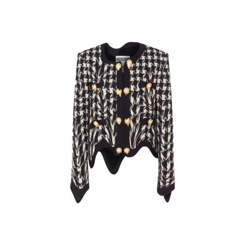 MOSCHINO Черные/Белые Женские Куртки