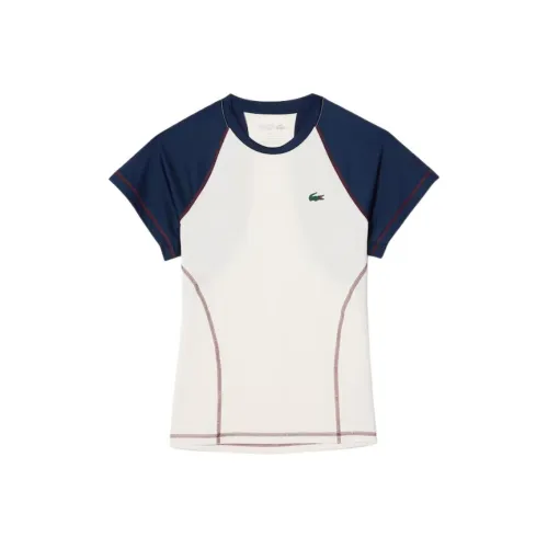 LACOSTE T-рубашка Женская Белая Морской Синий