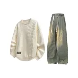 Комплект одежды (Свитшот экрю + Штаны желтого грязного цвета)