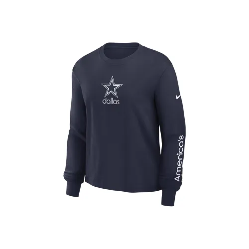 NIKE Морской синий Женские Футболки