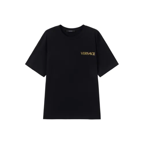 VERSACE Стандартная футболка женская черная