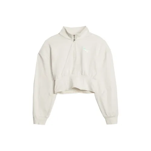 PUMA CLOUDSPUN Модный Полузастежка Женская тренировка Толстовка Куртки и Пальто Женская Белая