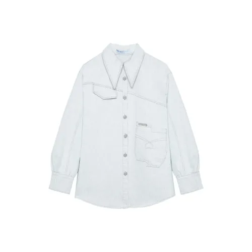 BLUEerror Рубашка Женская Серый Белый