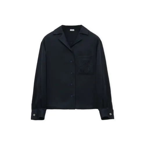 LOEWE FW24 Рубашка Женская Полночный Синий