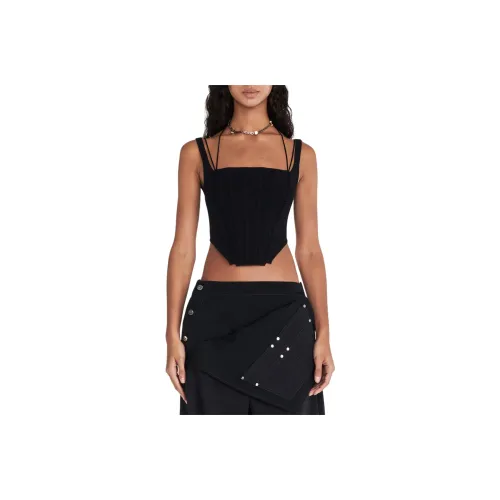 DION LEE SS24 SUTURE CORSET Топ на бретелях Женский Черный