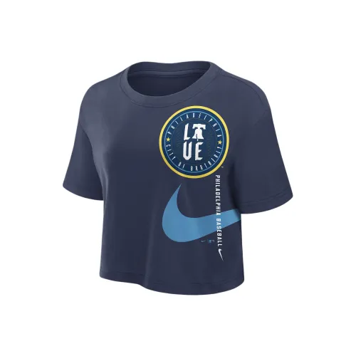 nike x MLB T-Shirt Женская Морской Синий Philadelphia Phillies PHILLIPS