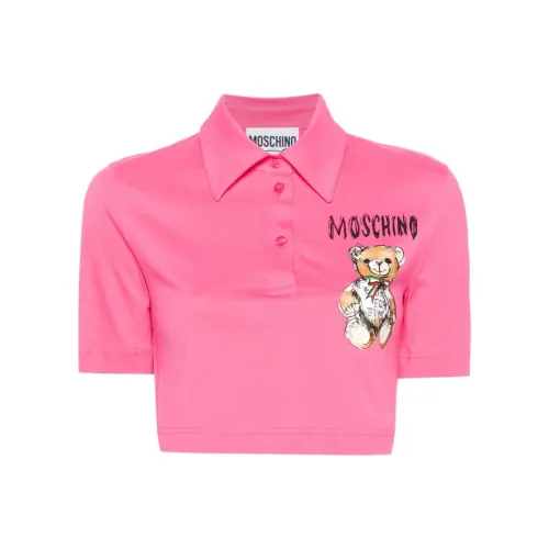 MOSCHINO SS24 Поло Женское Розовое