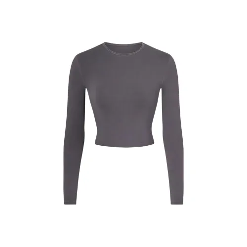 SKIMS T-рубашка Женская Серый Черный Пепельный