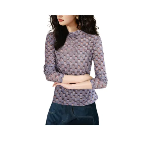 Wbwq T-рубашка Женская Фиолетовая Синяя