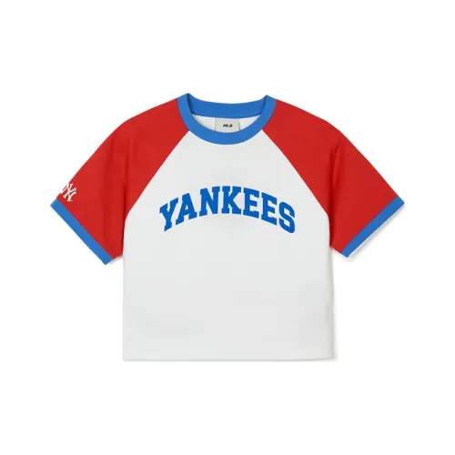 Mlb Base Logo New York Yankees Varsity Рукав реглан T-рубашка Женская Красная