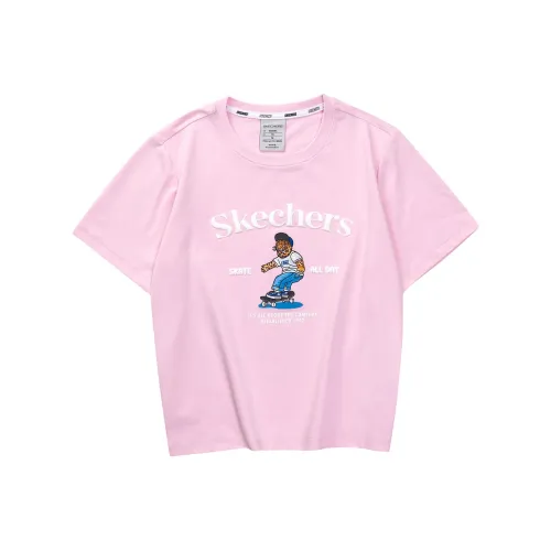 Skechers Funny Monster Стандартная T-рубашка Женская Женственная Розовая