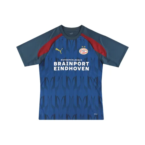 PUMA PSV Eindhoven 2023 24 Предматчевая футболка Футбол Джерси Мужской Синий