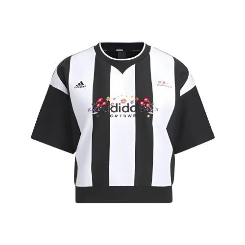 Adidas Рукав с спущенным плечом T-рубашка Женская Черная