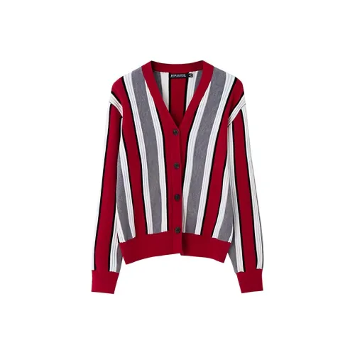 SOON FLOWER Трикотаж Женский Красный Белый Полосы