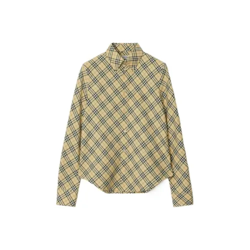 Burberry FW24 Рубашка Женская Бежевая Желтая