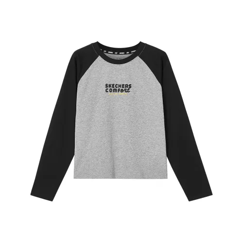 Skechers Sports Alliance Series Реглан с длинным рукавом T-рубашка Женская Средний Фотиния Серый