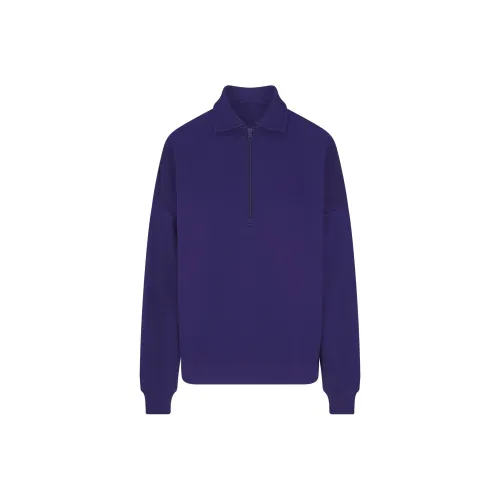 SKIMS Cotton Fleece OVERSIZED Quarter Zip Pullover Sweatshirt Women's Concord Concord Purple