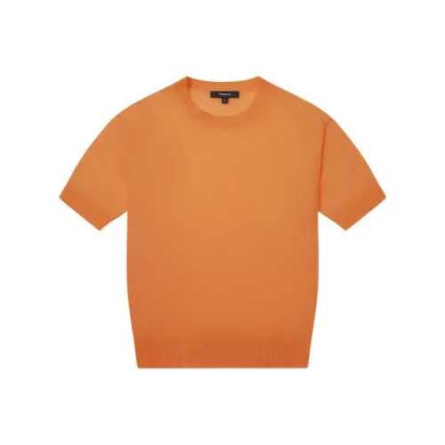 THEORY FW22 Кашемировый свитер женский оранжевый коричневый