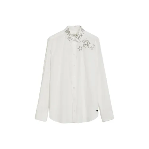 WEEKEND MaxMara Donnola Коллекция Стразы Подробный Хлопок Рубашка Женская Белая