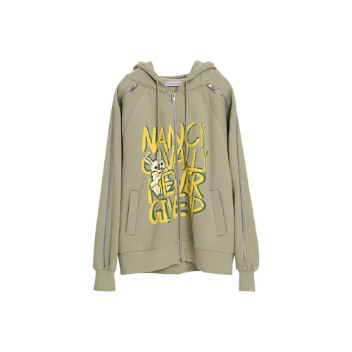 NancyCavally Толстовка Женская Серая Зеленая