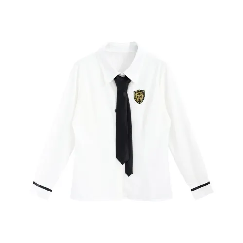 SNZX Белый с Tie Женские Рубашки