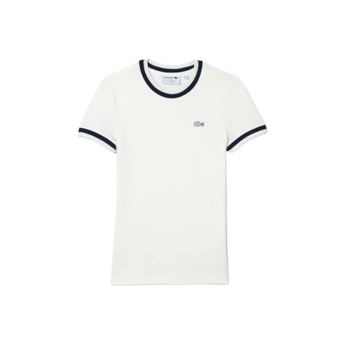 LACOSTE T-рубашка Женская Белая Морской Синий
