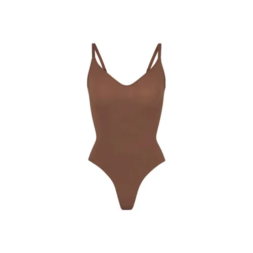 SKIMS Бесшовный Sculpt Стринг BODYSUIT Комбинезон Женские Яшмовый