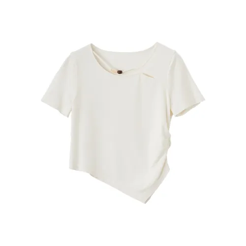 XIANGYING T Рубашка Женская Бежевая