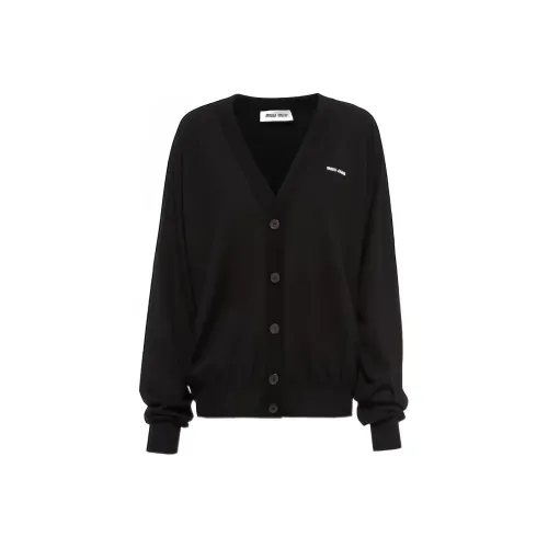 MIU MIU FW22 Кашемировый свитер унисекс черного цвета