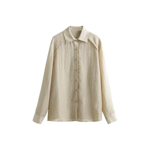 YITOUAGUA Хаки Женские Рубашки