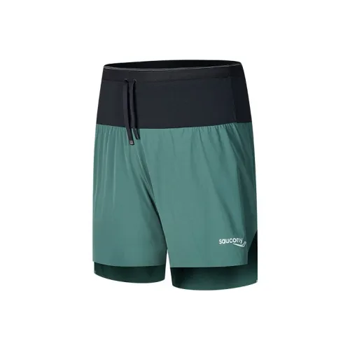Saucony Повседневные шорты Мужские Темный Изумруд