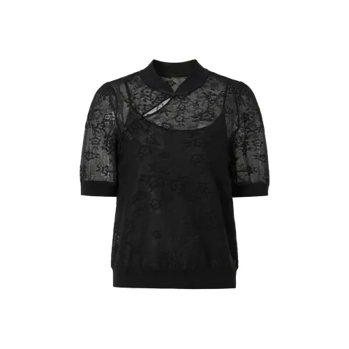 JZ. ANNAKRO T Рубашка Женская Без рисунка Черная
