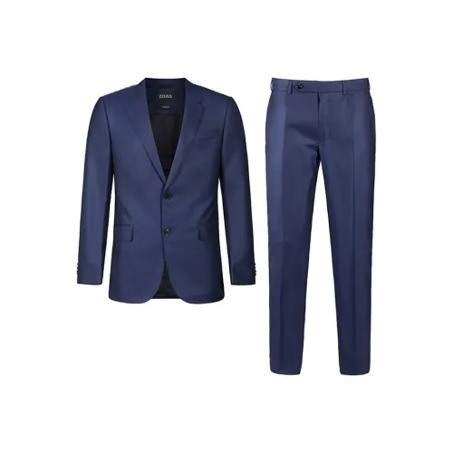 Zegna FW24 Бизнес-костюм Мужской Темно-синий