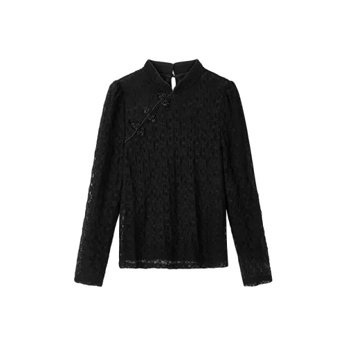 KAQIANWEN Черные Женские Рубашки