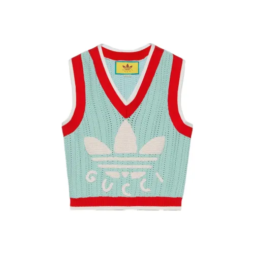 GUCCI X ADIDAS Originals SS22 Майка Женская Светло-Синяя Зеленая