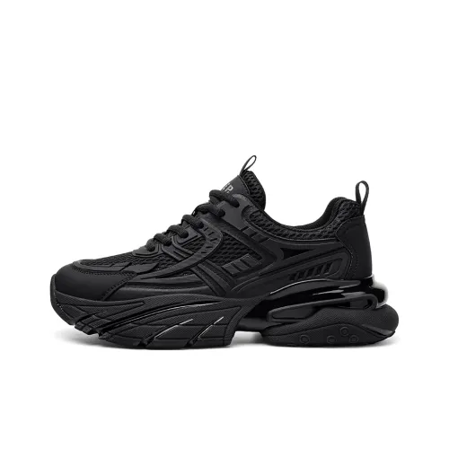 JEEP SPIRIT Износостойкий Дышащий Увеличивающий Высоту Низкий Топ Кроссовки Мужские Черные