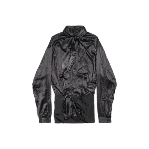 Balenciaga SS24 Рубашка Стандартная Фит Женская Черная