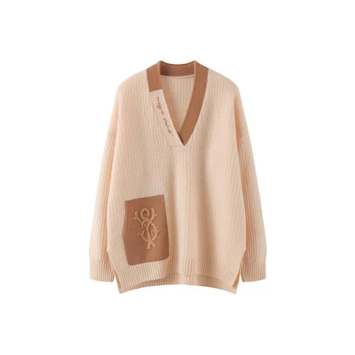 MAIGRE SIMHAT Кашемир Свитер Женский Бежевый Верблюжий