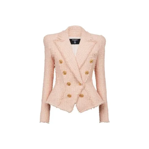 BALMAIN Jolie Madame Твидовая куртка Куртки и пальто Женское Розовое