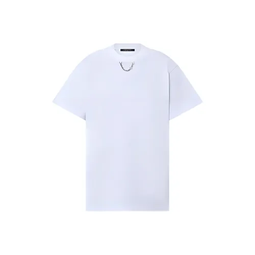 LOUIS VUITTON Цепочка Детали Круглый вырез Свободный покрой Короткий рукав Рубашка Женская Белая