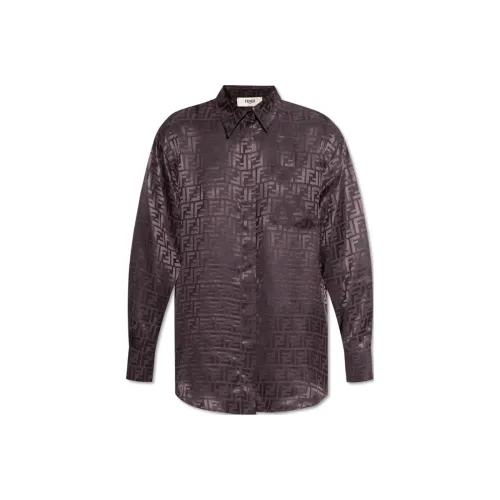 FENDI Рубашка Женская Темно-фиолетовая