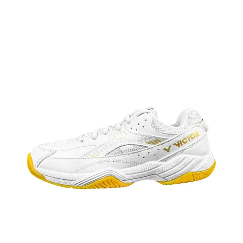 Victor Устойчивость к истиранию Покрытие Низкий Верх Бадминтон Обувь Мужская Белое Золото