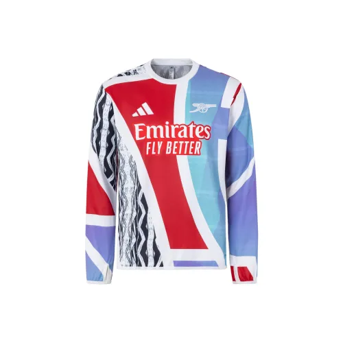 Adidas AEROREADY Arsenal AFC PRE WRMTOP Футбол Джерси Мужской Светло-алый Белый Черный Морской синий