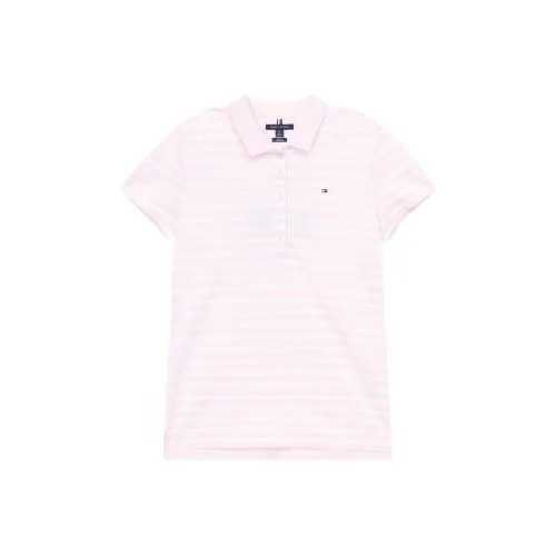Tommy Hilfiger Светло-розовый с белыми полосами Женское Поло