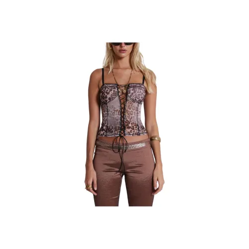 Jaded London Decade Collection Топ на бретелях Женский с леопардовым принтом