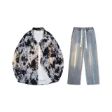 Set (Watercolor Paint Shirt + Vintage Blue Jeans)  
Комплект (Акварельная краска Рубашка + Винтажные синие джинсы)