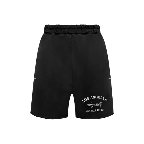 Askyurself Повседневные шорты унисекс вымытый черный