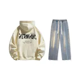 Set (Apricot (Fleece-Lined) + Vintage Blue Jeans)  
Комплект (Абрикос (с флисовой подкладкой) + винтажные синие джинсы)