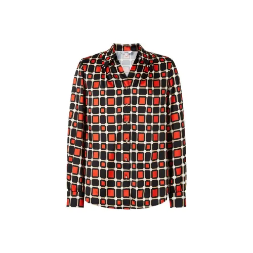 JZ. ANNAKRO Рубашка Женская Цветочный Дизайн Оранжевый Красный