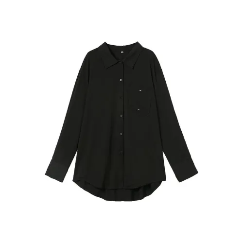 YITOUAGUA Черные Женские Рубашки